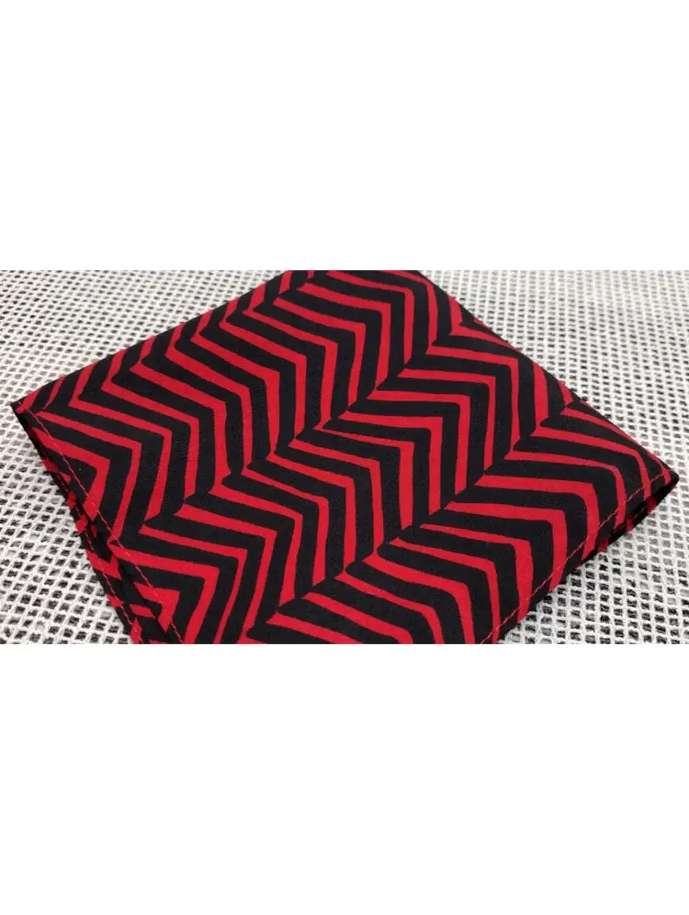 Vintage 60s Pocket Hankie Red Black Zig Zag Zebra Authentic MID CENTURY MENSWEAR
